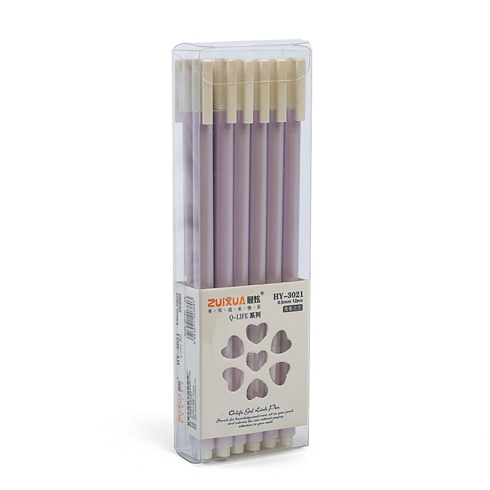 Ручка гелевая 0,5мм черная корпус Перламутр фиолетовый