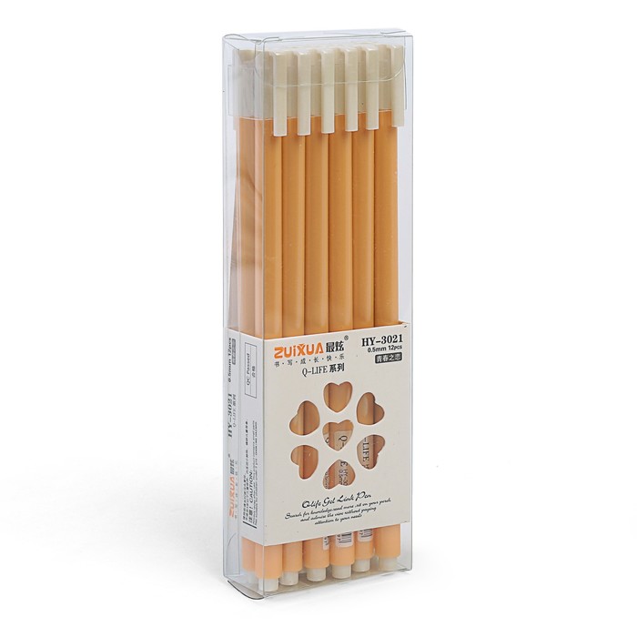 Ручка гелевая 0,5мм черная корпус Перламутр бежевый