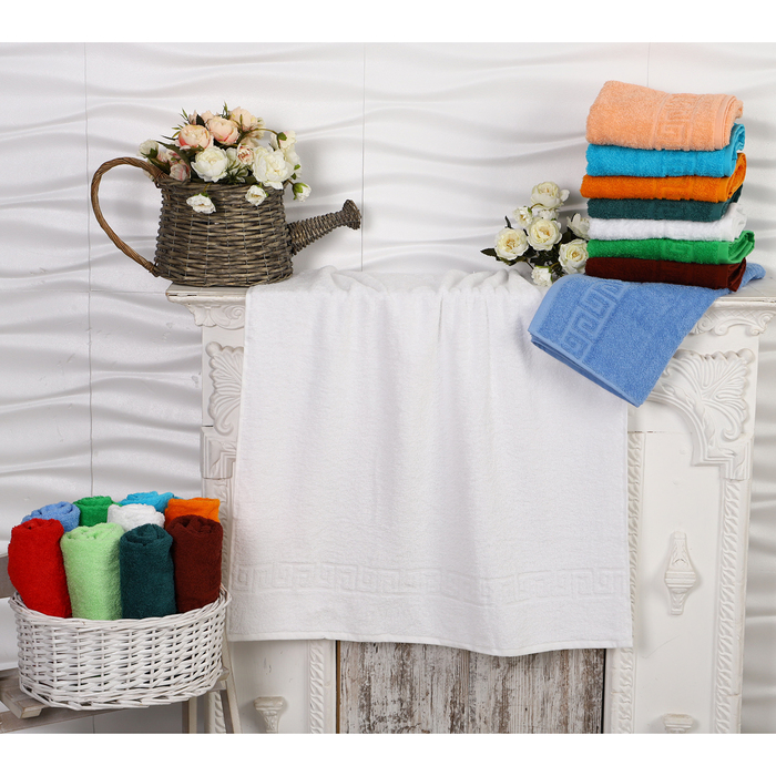 Полотенце махровое 50х90, цвет белый, 430 г/м2, 100% хлопок
