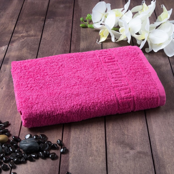 Полотенце махровое 70х140, цвет красный, 430 г/м2, 100% хлопок