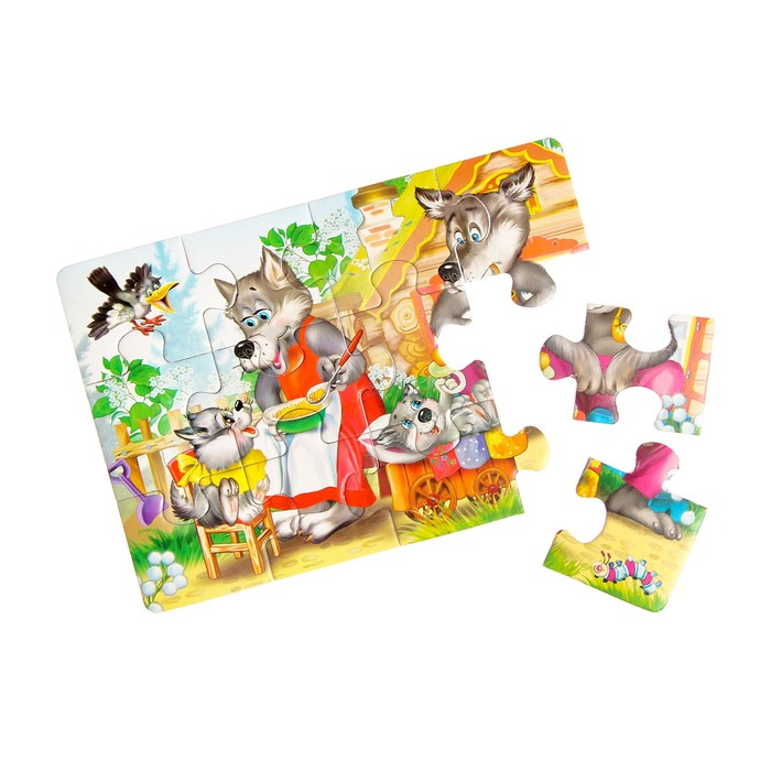 Макси-пазл «Волчата», 12 элементов