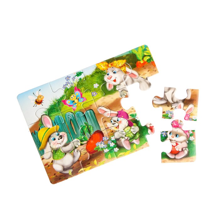 Макси-пазл «Зайчата», 12 элементов