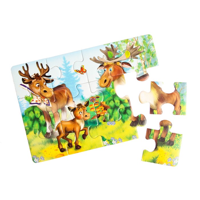 Макси-пазл «Лосята», 12 элементов