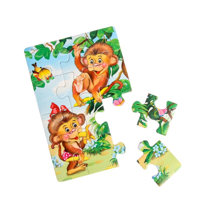 Макси-пазл «Обезьянки», 12 элементов