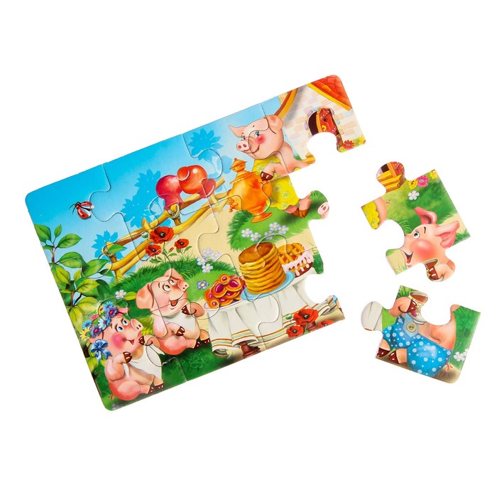 Макси-пазл «Поросята», 12 элементов