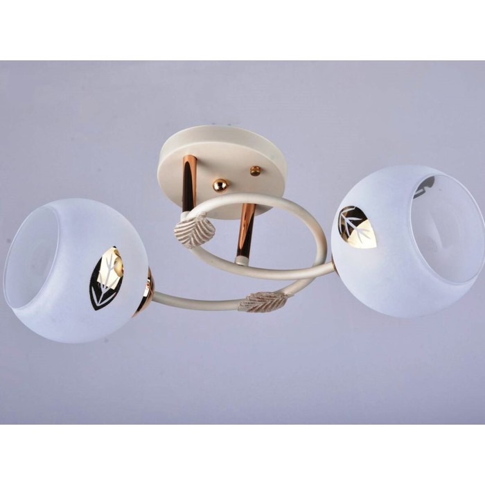 Люстра "Дана" 2x40Вт Е27 белый-золото 20x11x48см.