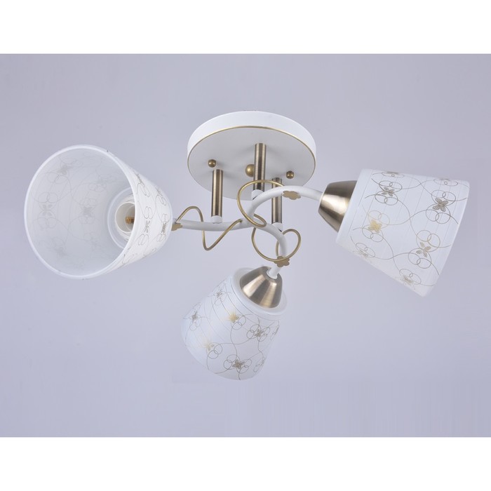 Люстра "Дарьяна" 3x40Вт Е27 белый-бронза 45x15x35см.