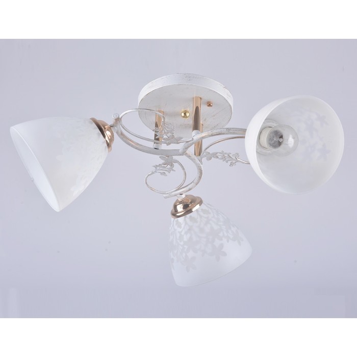 Люстра "Домника" 3x40Вт Е27 белый-золото 50x14x30см.