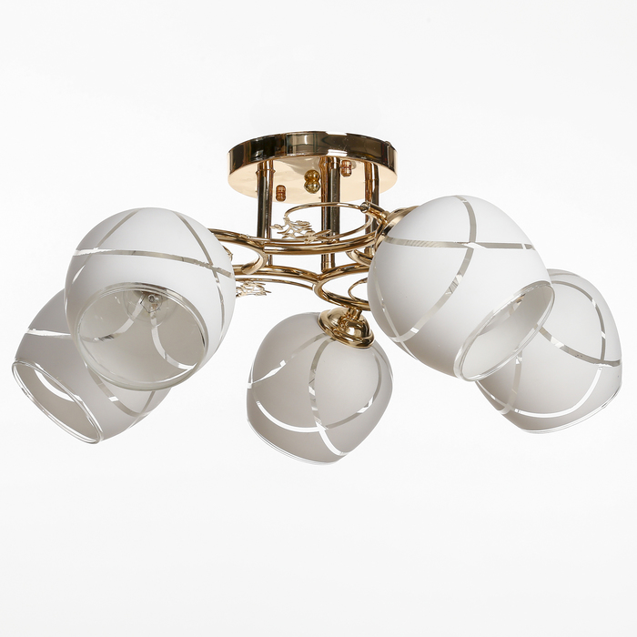 Люстра "Домника" 5x40Вт Е27 золото 55x14x25см.