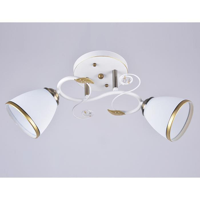 Люстра "Илария" 2x40Вт Е27 белый-золото 35x16x26см.