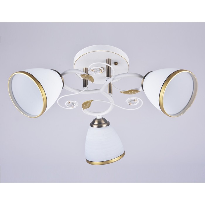 Люстра "Илария" 3x40Вт Е27 белый-золото 50x15x26см.