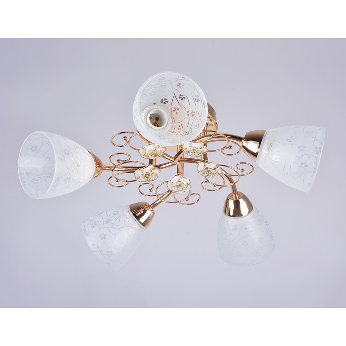 Люстра "Искра" 5x40Вт Е27 золото 50x14x26см.