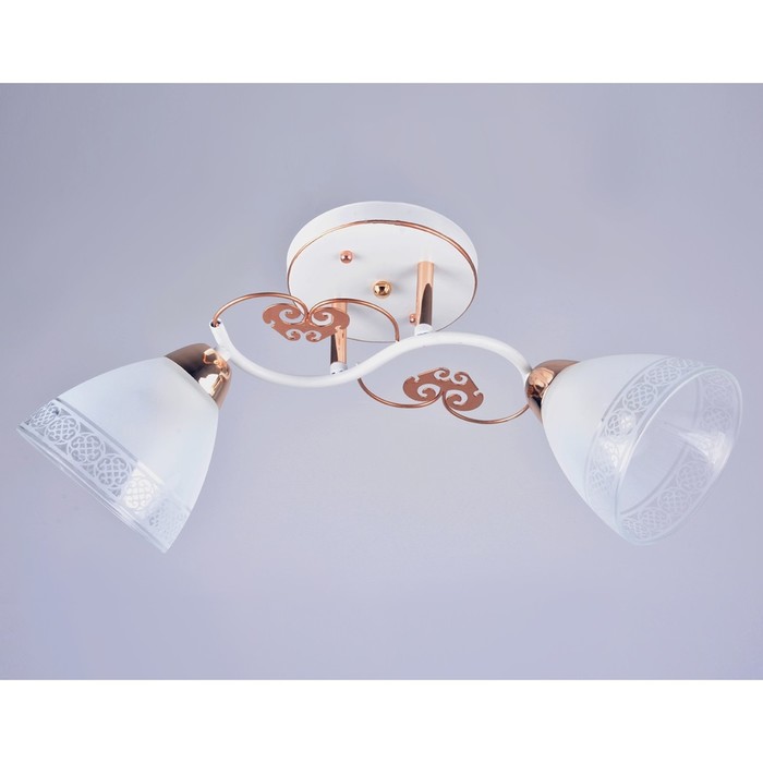 Люстра "Леонила" 2x40Вт Е27 белый-золото 58x13x30см.