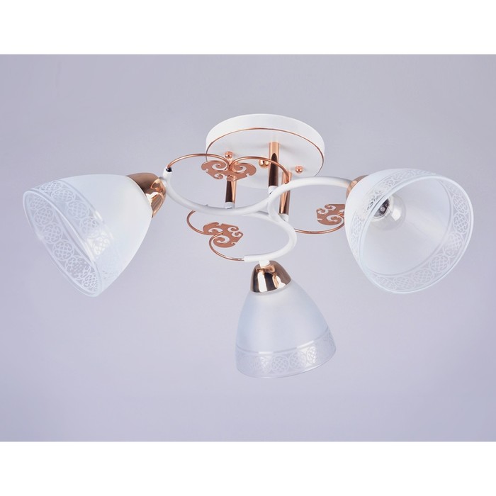 Люстра "Леонила" 3x40Вт Е27 белый-золото 55x14x30см.