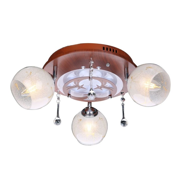 Люстра "Новелла" 3x40Вт Е27 коричневый-хром 48x14x25см.