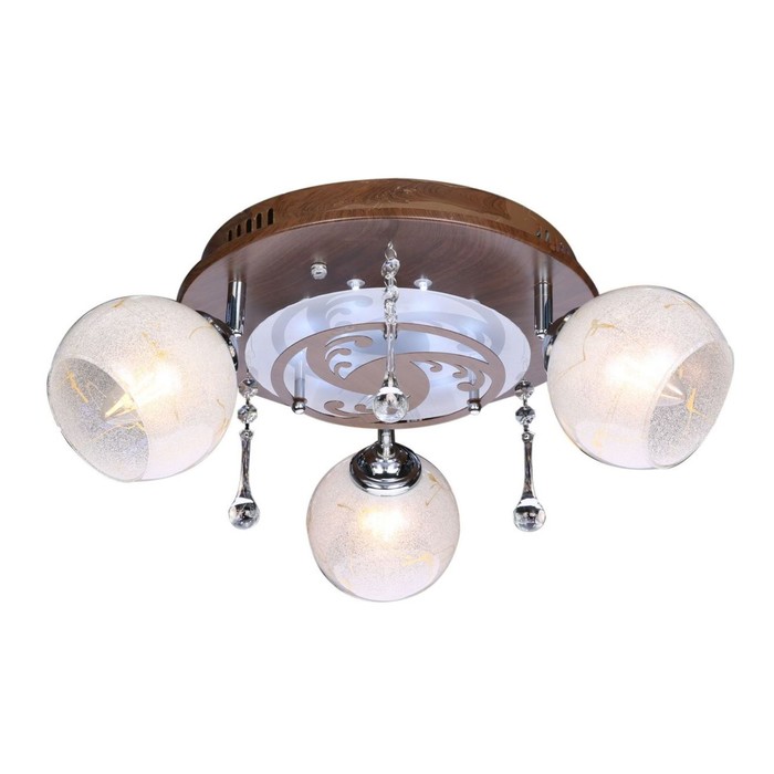 Люстра "Новелла" 3x40Вт Е27 коричневый-хром 48x14x25см.