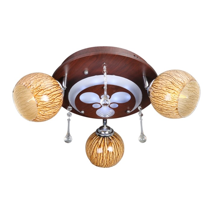 Люстра "Новелла" 3x40Вт Е27 коричневый-хром 48x14x25см.