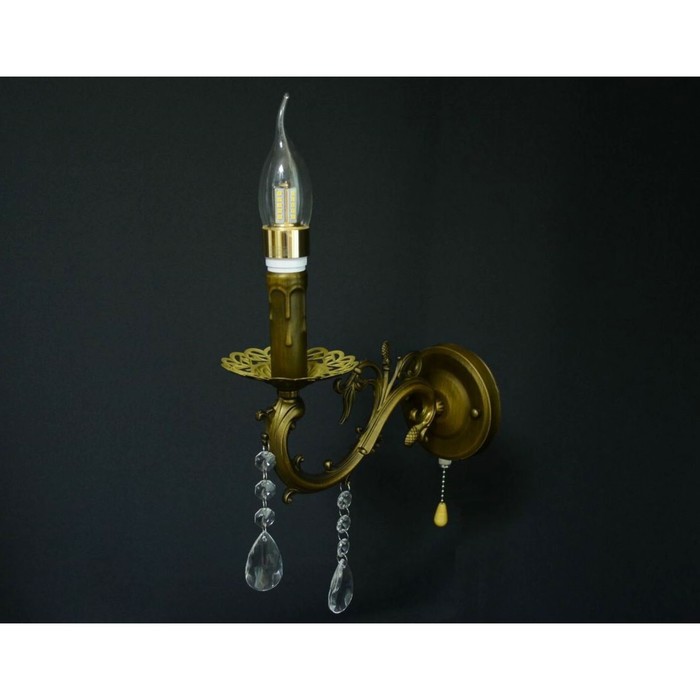 Бра "Флорентина" 1x40Вт E14 бронза 24x11x30см.