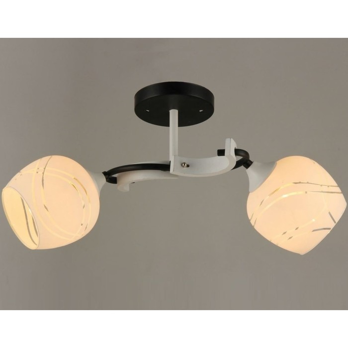 Люстра "Беллоне" 2x40Вт Е27 черный-белый 48x21x21см.