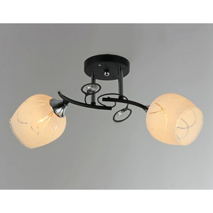 Люстра "Аоста" 2x40Вт Е27 черный-хром 40x12x23см.