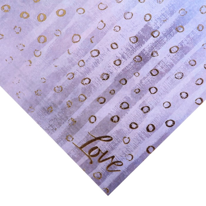 Бумага для скрапбукинга с фольгированием «Любовь», 15,5 х 15,5 см, 250г/м