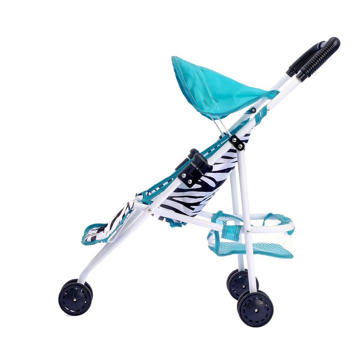 Коляска для кукол "Зебра", трёхколесная, металлический каркас