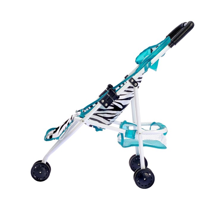Коляска для кукол "Зебра", трёхколесная, металлический каркас
