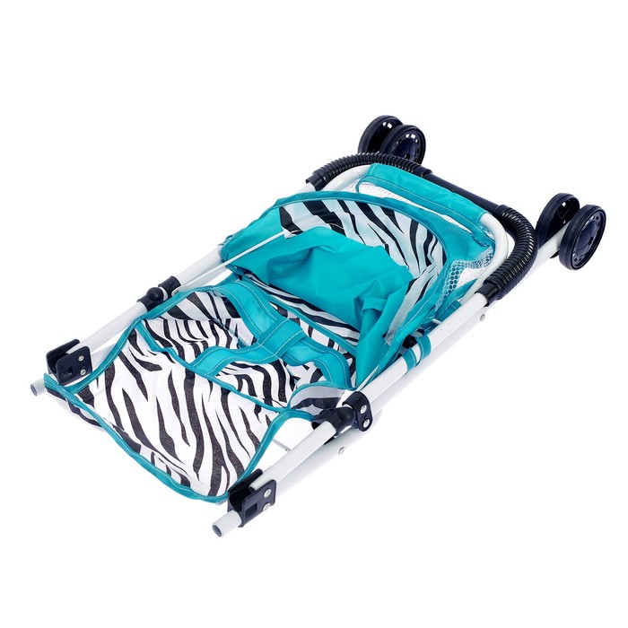 Коляска для кукол "Зебра", трёхколесная, металлический каркас