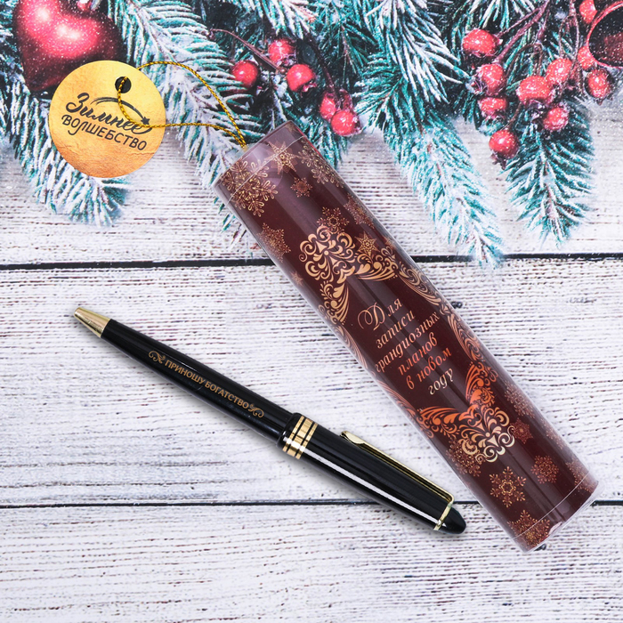 Ручка пластиковая в тубусе "Для записи грандиозных планов"