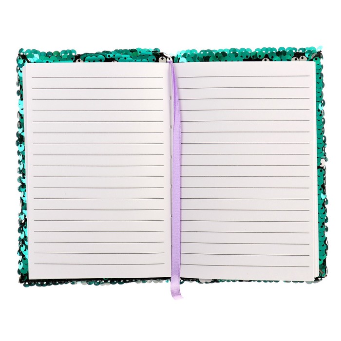 Записная книжка подарочная формат А6 80 листов линия Пайетки двухцветная МИКС