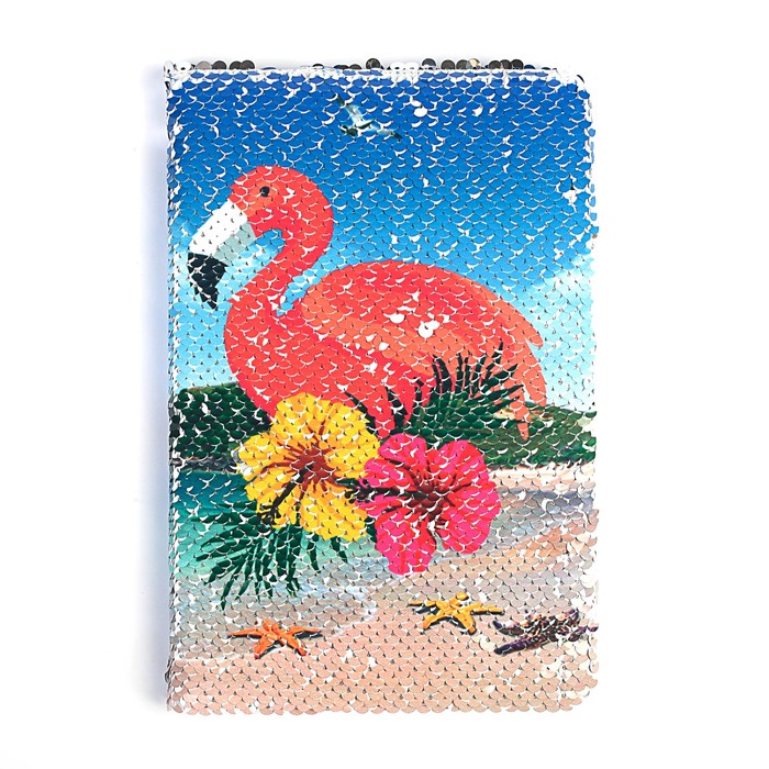 Записная книжка подарочная формат А5 80 листов линия Пайетки с рисунком МИКС