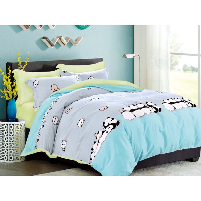 КПБ Panda 1,5 сп, 90х200 см на рез., 145х210 см, 52х74 см-2 шт., сатин