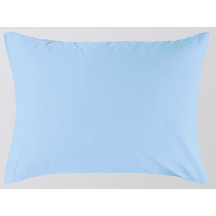 Наволочка на молнии, размер 70х70 см, голубой, сатин