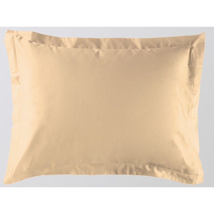 Наволочка с ушками и клапаном, размер 70х70 см, бежевый, сатин