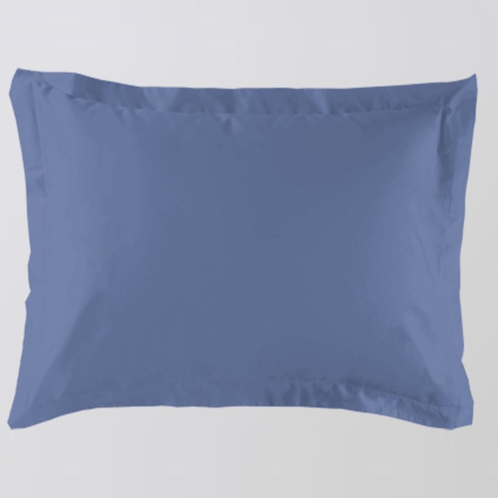 Наволочка с ушками и клапаном, размер 70х70 см, синий, сатин