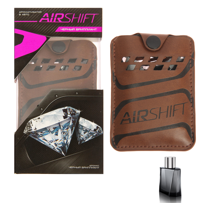 Ароматизатор в авто в кожаном чехле "Черный бриллиант"