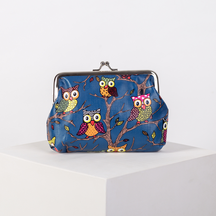 Кошелёк женский, отдел на фермуаре, цвет синий