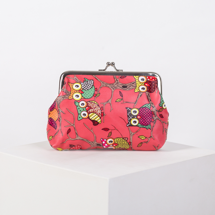 Кошелёк женский, отдел на фермуаре, цвет красный