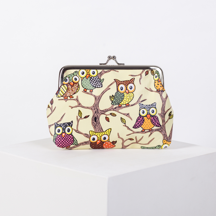 Кошелёк женский, отдел на фермуаре, цвет бежевый