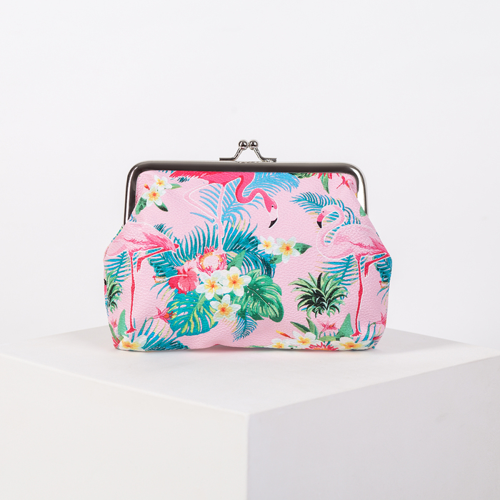 Кошелёк женский, отдел на фермуаре, цвет розовый