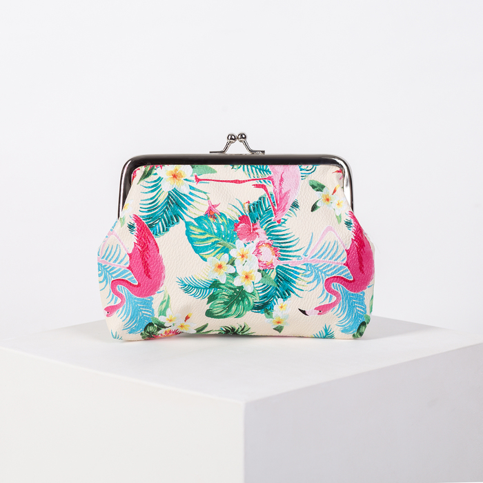 Кошелёк женский, отдел на фермуаре, цвет бежевый