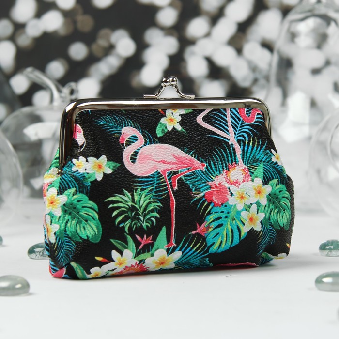 Кошелёк женский, отдел на фермуаре, цвет чёрный