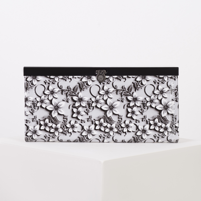 Кошелёк женский, 4 отдела, для монет, цвет чёрный