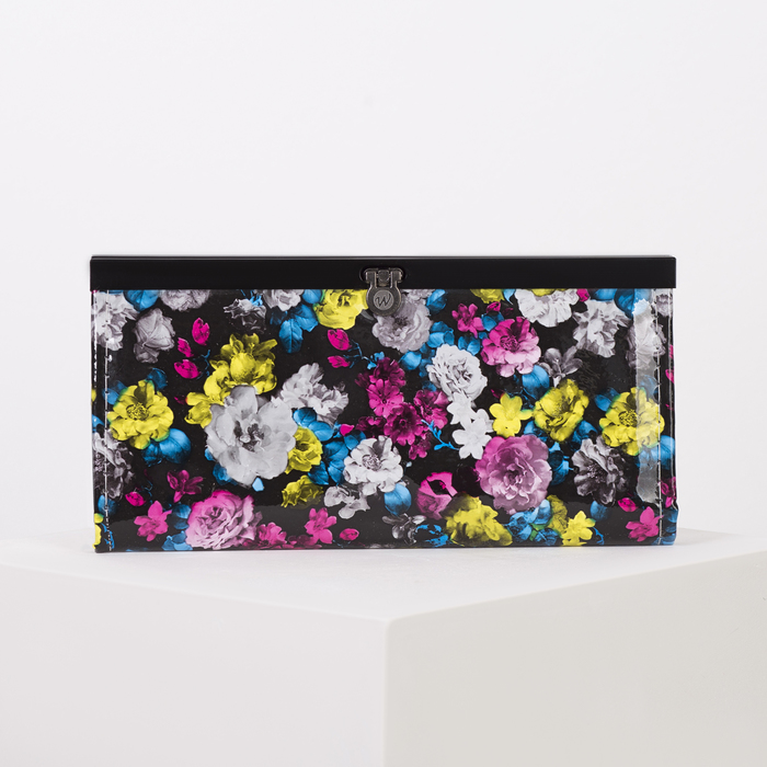 Кошелёк женский, 4 отдела, для монет, цвет чёрный/малиновый