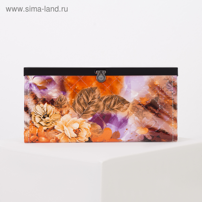 Кошельки  Сима-Ленд Кошелёк женский, 4 отдела на хлопушке, цвет оранжевый
