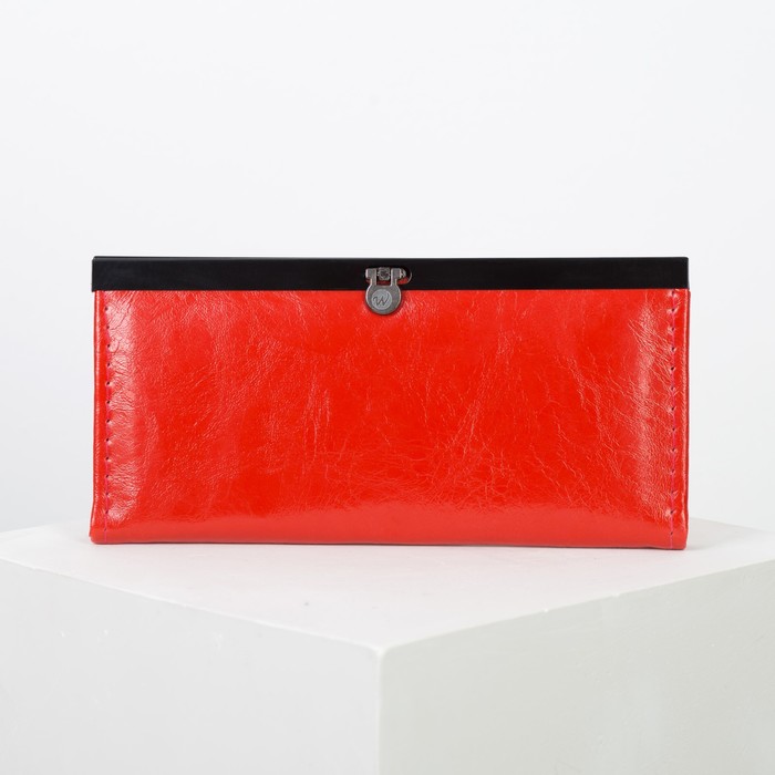 Кошелёк женский, 4 отдела, для монет, цвет красный