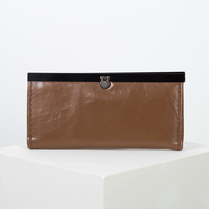 Кошелёк женский, 4 отдела, для монет, цвет кофе