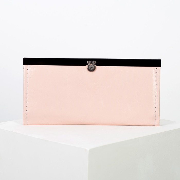 Кошелёк женский, 4 отдела, для монет, цвет пудровый