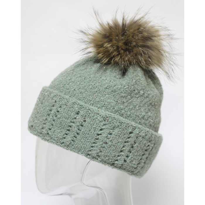 Шапка женская SWH5869/3 цвет мятный, р-р 56-58