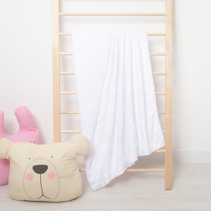 Плед Крошка Я 76*100 см молочный, вельбоа, велсофт, 100% пэ